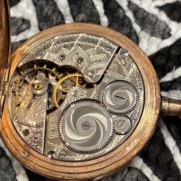 Vintage Elgin Pocket Watch with Chain